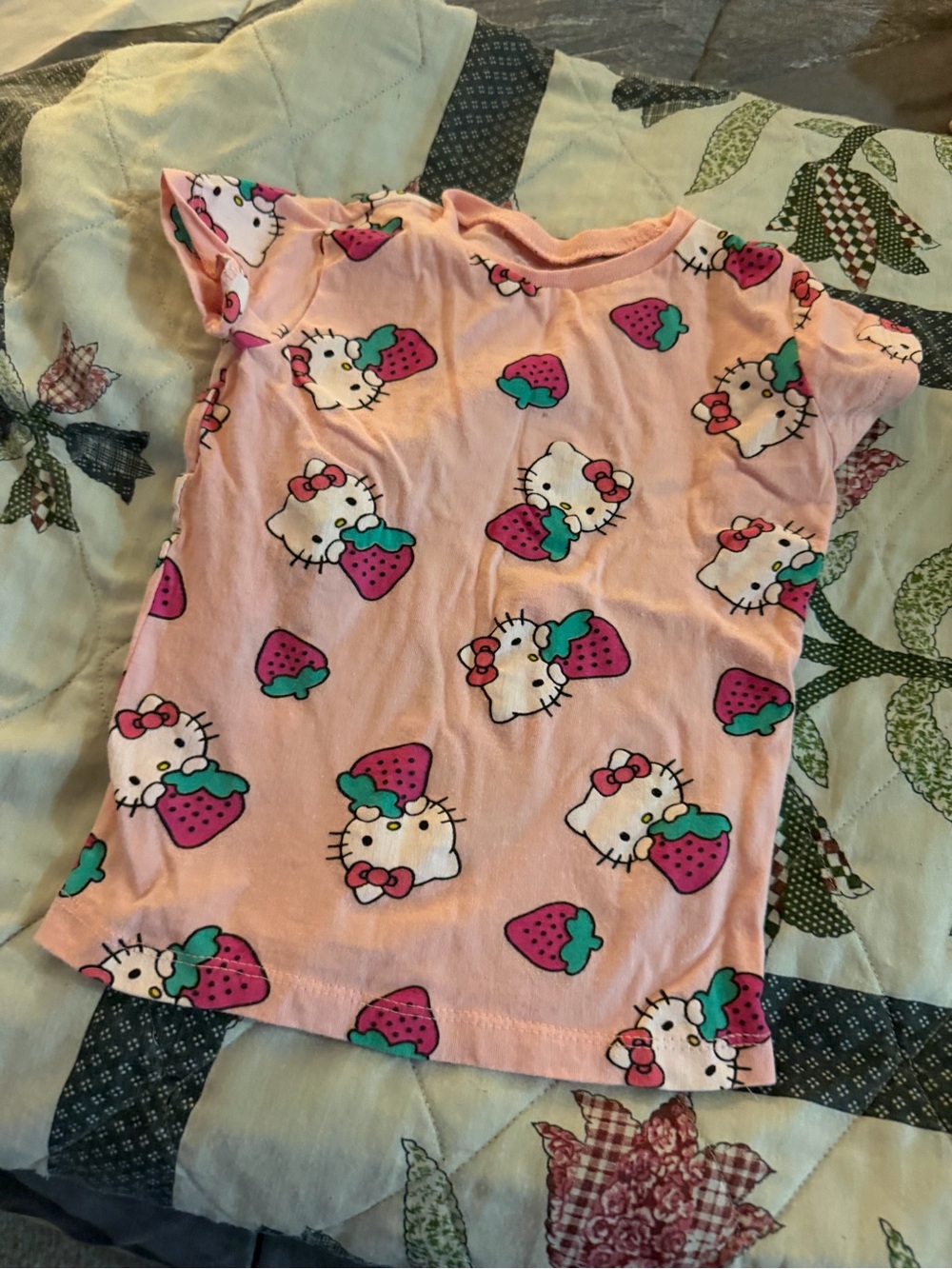 Hello Kitty Pink Strawberry Print shirt